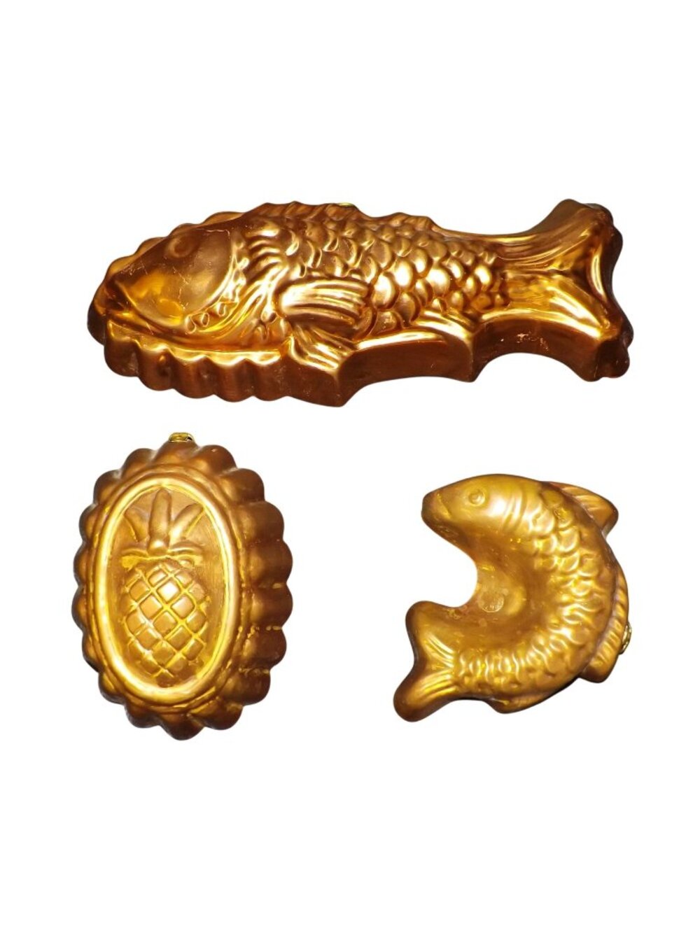 Copper Molds Tagus Portugal Fish Pineapple Kitchen Wall Decor Farmhouse Set